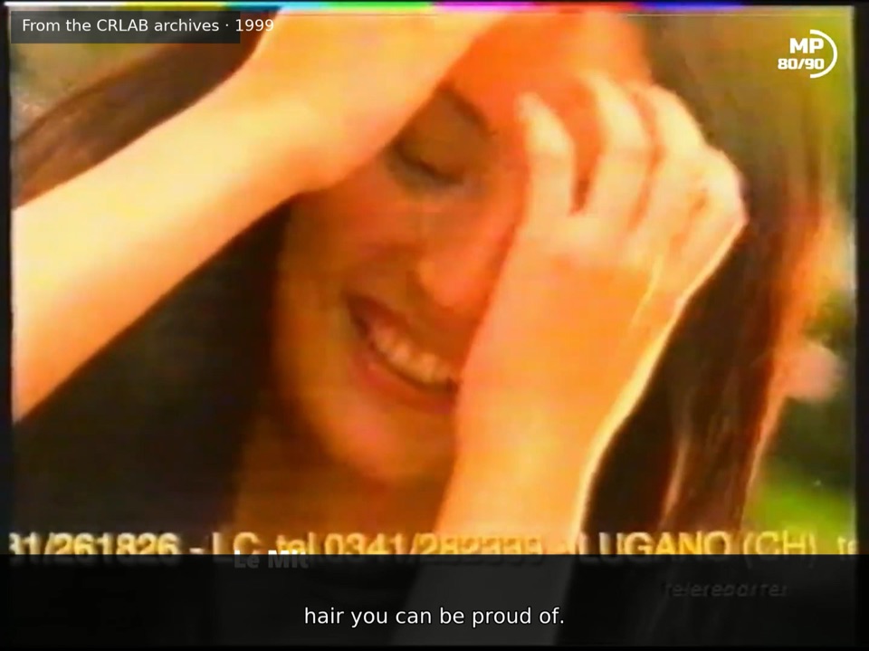 A frame from a 1999 CRLAB television commercial