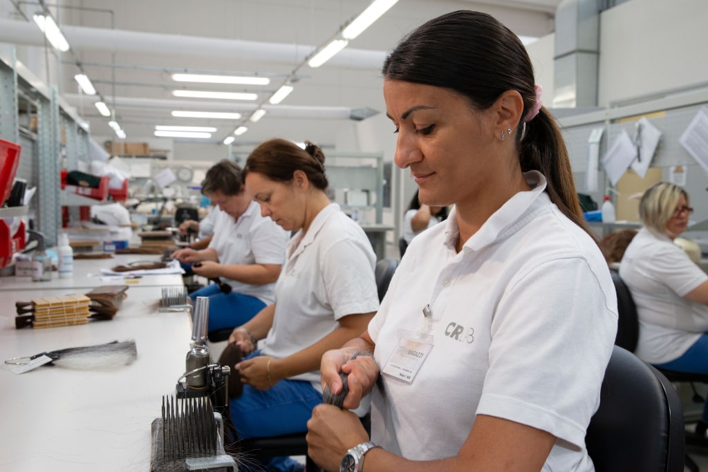CRLAB artisans finishing CNC® prostheses by hand in Italy