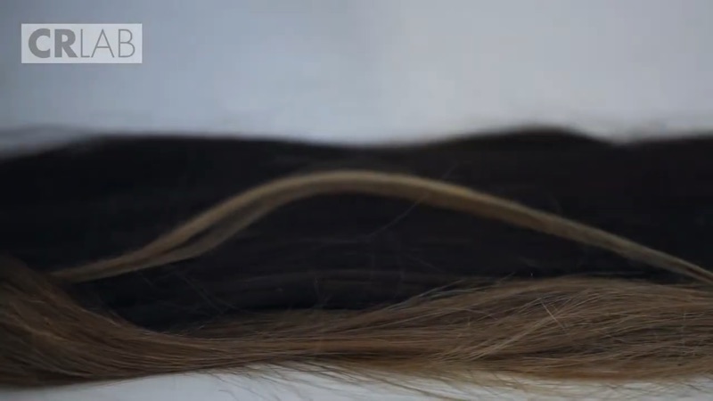 Human hair samples in different shades at CRLAB Headquarters in Italy
